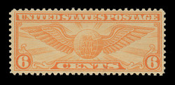 U.S. Scott # C  19, 1931 6c Winged Globe - Rotary Press, dull orange