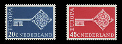 NETHERLANDS Scott # 452-3, 1968 Europa - Golden Key with CEPT Emblem (Set of 2)