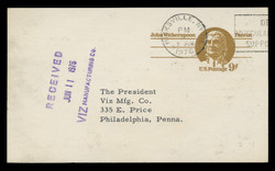 U.S. Scott # UX  69, 1975 9c John Witherspoon - Patriot Series - Used Postal Card