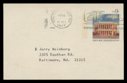 U.S. Scott # UX  71, 1977 9c Federal Court House, Galveston, Texas - Used Postal Card