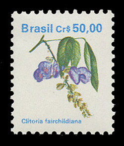 BRAZIL Scott # 2264, 1989 50cr Clitoria fairchildiana