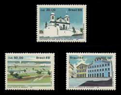 BRAZIL Scott # 2135-7, 1988 LUBRAPEX '88 World Heritage List (Set of 3)
