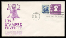U.S. Scott #U556 1.7c Liberty Bell Envelope First Day Cover.  Anderson cachet, PURPLE variety.