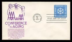 U.S. Scott #U564 8c Conference on the Aging Envelope First Day Cover.  Anderson cachet, PURPLE variety.