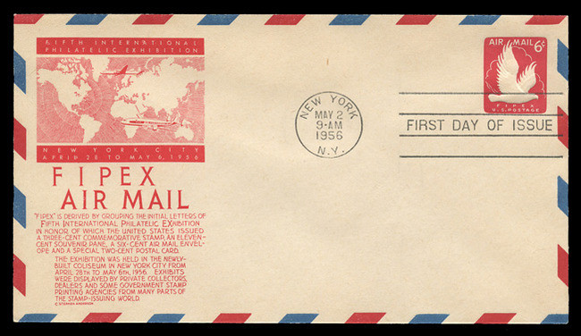 U.S. Scott #UC25 6c FIPEX - Eagle Envelope First Day Cover. Anderson ...