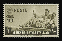 ITALIAN EAST AFRICA Scott #  4, 1938 10c olive brown Statue of the Nile