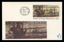 U.S. Scott #UX85 10c Battle of Kings Mountain Postal Card First Day Cover.  Andrews cachet.