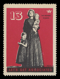 Associated Oil Company Poster Stamps of 1938-9 - # 13, The Pioneer Woman