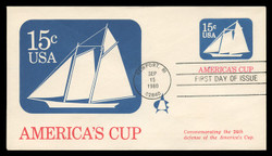 U.S. Scott #U598 15c America's Cup Envelope First Day Cover.  Andrews cachet.