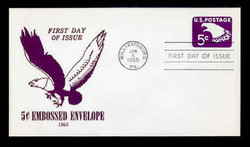 U.S. Scott #U550 5c Eagle Envelope First Day Cover.  Centennial cachet.