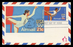 U.S. Scott #UXC18 21c 1980 Summer Olympics Airmail Postal Card First Day Cover.  Andrews cachet.