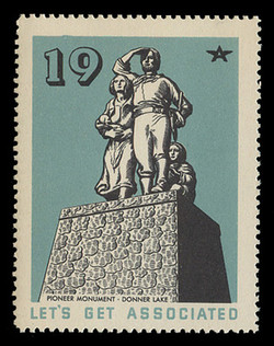 Associated Oil Company Poster Stamps of 1938-9 - # 19, Pioneer Monument, Donner Lake