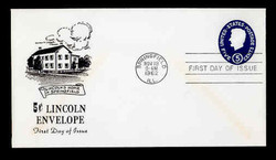 U.S. Scott #U544 5c Abraham Lincoln Envelope First Day Cover.  Centennial cachet.
