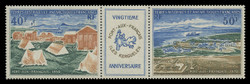 FSAT Scott # C  25a, 1971 Port-aux-Francais - 20th Anniversary (C24-5 Pair + Label)