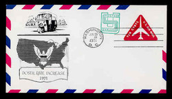U.S. Scott #UC45 10c (UC40) + 1c Jet Air Mail Envelope First Day Cover.  Aristocrat cachet.
