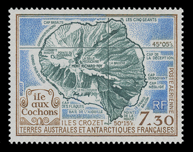 FSAT Scott C 109, 1990 Map of Crozet Islands SteveLevineStampsPlus