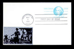 U.S. Scott #UX 89 12c Isaiah Thomas Postal Card First Day Cover.  Sarzin Metallic (2) cachet.