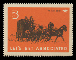 Associated Oil Company Poster Stamps of 1938-9 - #  3, The Stage Coach