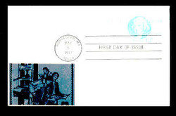 U.S. Scott #UX 89 12c Isaiah Thomas Postal Card First Day Cover.  Sarzin Metallic (1) cachet.