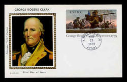U.S. Scott #UX 78 10c George Rogers Clark Postal Card First Day Cover.  Colorano cachet.