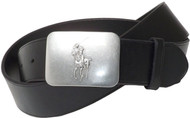 Ralph Lauren Polo Belt Stainless Steel Horse & Mallet Buckle (Black)