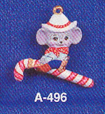 A-496 Cowboy Mouse on Candy Cane