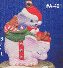 A-491 Santa Mouse on Elephant