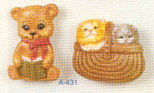A-431 Magnets - Bear / Kittens