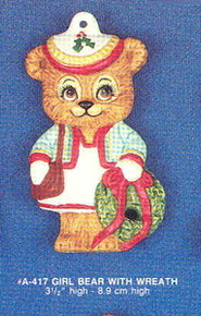 A-417 Girl Bear w/ Wreath