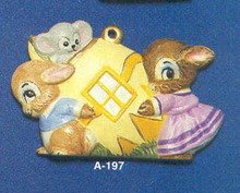 A-197 2 Bunnies w/Egg House