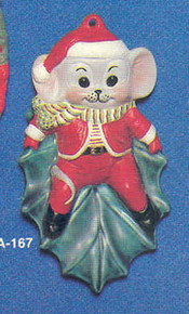 A-167 Mouse on Holly Leaf