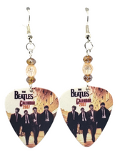 The Beatles Guitar Pick Beaded Earrings, Handmade in the USA