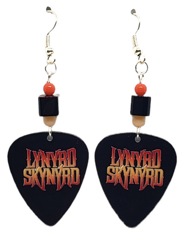 Lynyrd Skynyrd Guitar Pick Earrings, Handmade in USA