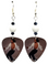 Michael Jackson Guitar Pick Earrings, Handmade in the USA