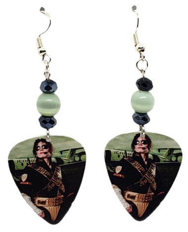 Michael Jackson Guitar Pick Earrings, Handmade in the USA