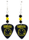 Nirvana Kurt Cobain Rock Band Guitar Pick Beaded Earrings, Handmade in USA