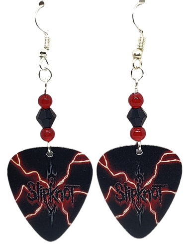 Slipknot Rock Band Guitar Pick Earrings, Handmade in the USA