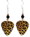 Leopard Print Guitar Pick Earrings, Handmade in USA
