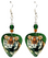 Bengal Tiger Guitar Pick Earrings, Handmade in USA