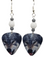 Snarling Wolf Guitar Pick Earrings, Handmade in USA
