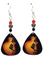 Classic Guitar on Guitar Pick Earrings, Handmade in the USA