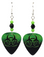 Biohazard Symbol Guitar Pick Earrings, Handmade in the USA