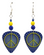 Hippie Peace Sign Guitar Pick Earrings, Handmade in the USA
