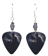 Batman Guitar Pick Earrings, Handmade in the USA