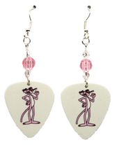 The Pink Panther Guitar Pick Earrings, Handmade in the USA