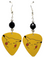 Pokémon Pikachu Guitar Pick Earrings, Handmade in the USA