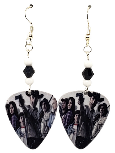 The Walking Dead Guitar Pick Earrings, Handmade in the USA