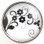 Black and White Flowers Snap Jewelry Charm, 20mm