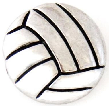 Metal Volleyball Snap Jewelry Charm, 20mm.