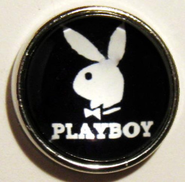 Playboy Bunny Rabbit Ears Snap Jewelry Charm, 18mm